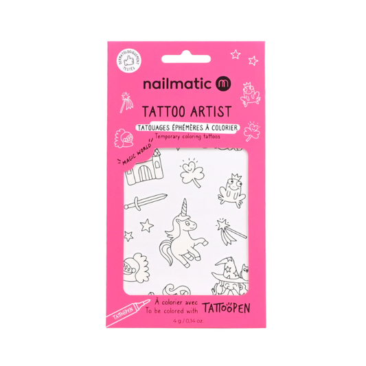 Nailmatic – Planche de tatouage à colorier - Magic word