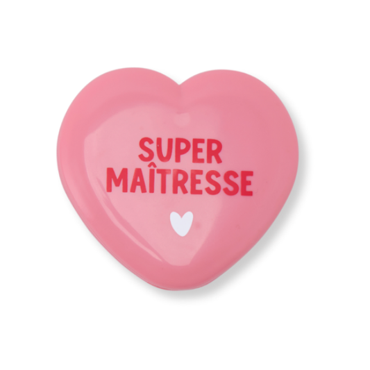 Atelier Wagram - Miroir de poche cœur - Super Maîtresse