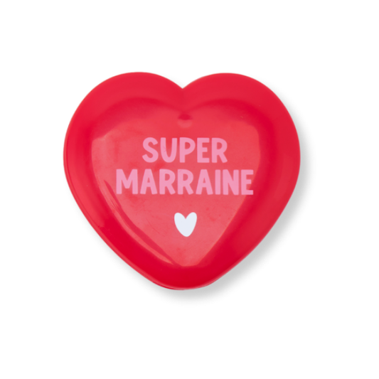 Atelier Wagram - Miroir de poche cœur - Super Marraine