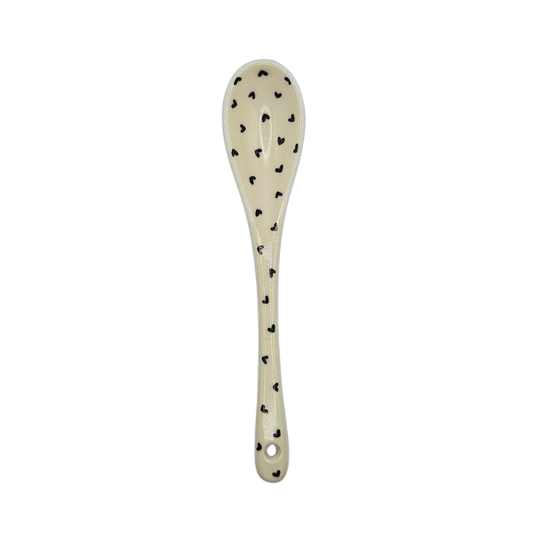Cuillère en porcelaine - Cœur Noir