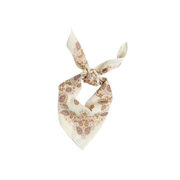 Bonheur du jour - Petit foulard - Bandana Ecru/Rosée