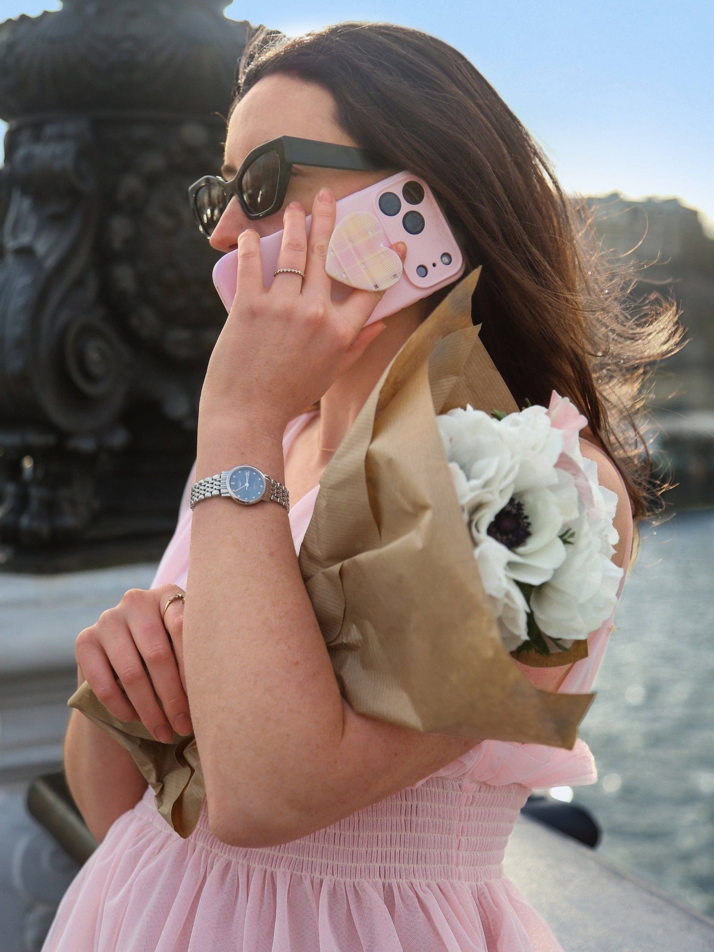 Porte-charme téléphone - Plaid Heart