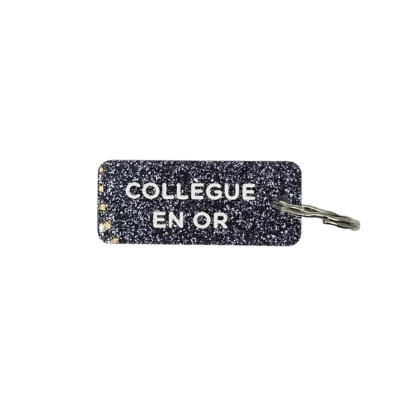 Porte-clés à paillettes - Collègue en or