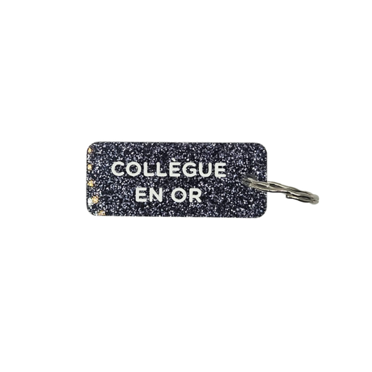 Porte-clés à paillettes - Collègue en or
