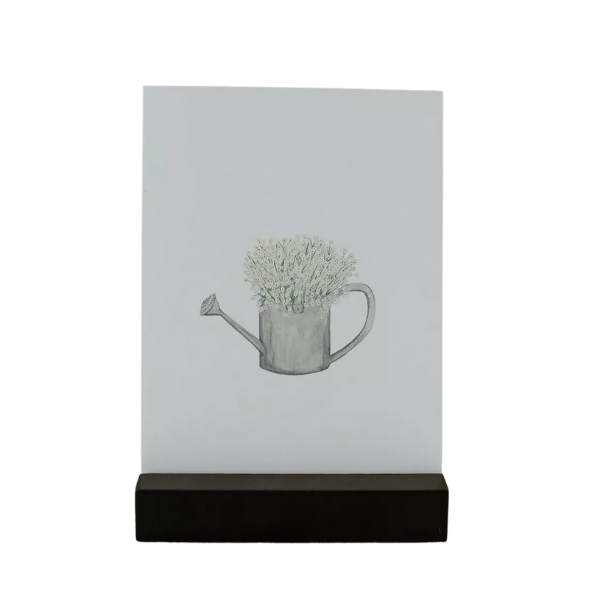 Carte aquarelle - Arrosoir fleurs
