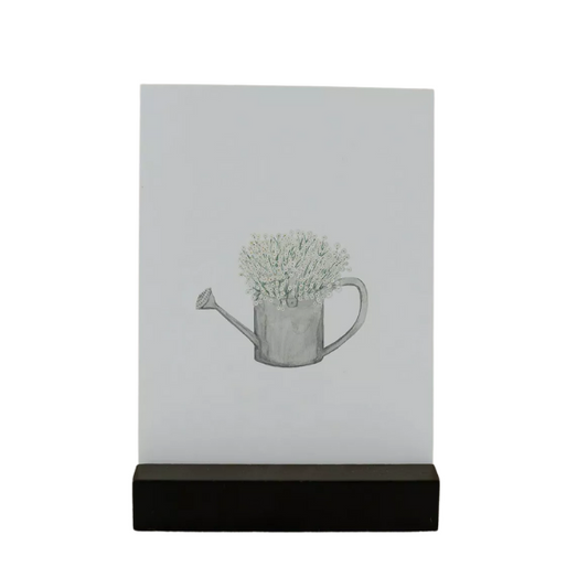 Carte aquarelle - Arrosoir fleurs
