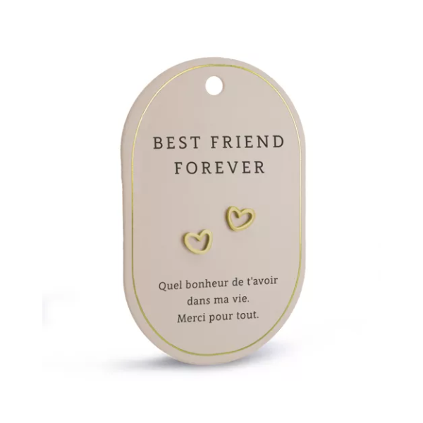 Boucles d’oreilles cœur - Best friend forever