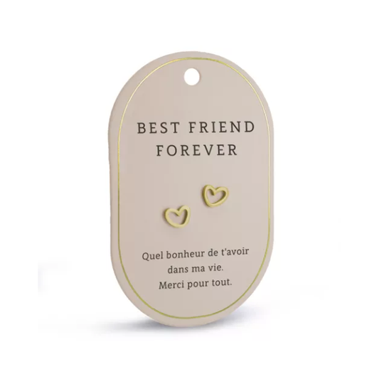 Boucles d’oreilles cœur - Best friend forever