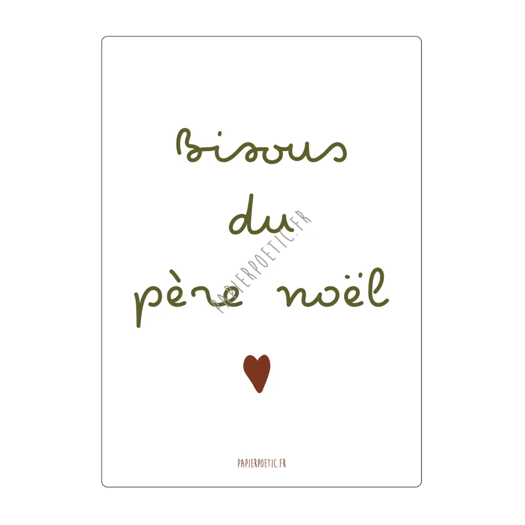 Carte "Bisous du père Noël" - PapierPoetic