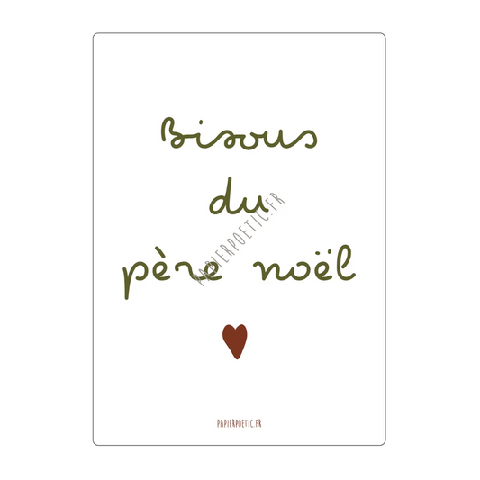 Carte "Bisous du père Noël" - PapierPoetic