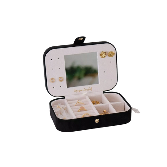 Maison Scarlett  - Boîte à bijoux de voyage velours Noir