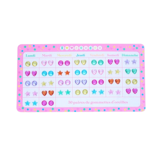 Roodoudou - Boucles d'oreilles autocollantes semainier