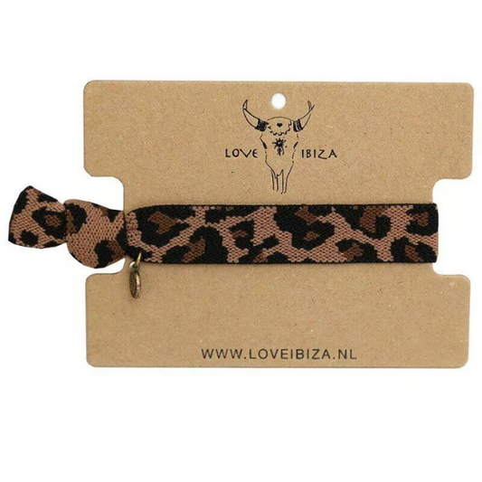 Love Ibiza - Bracelet tissé léopard marron