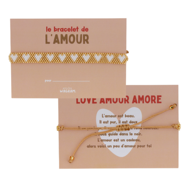 Atelier Wagram - Bracelet perle or / blanc