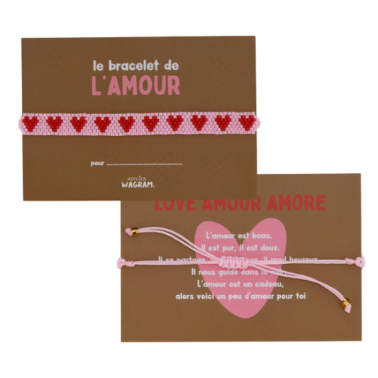 Atelier Wagram - Bracelet perle rose / rouge