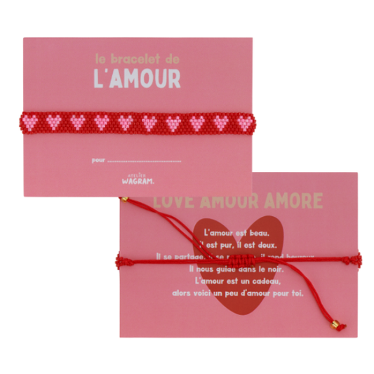 Atelier Wagram - Bracelet perle rose / rouge