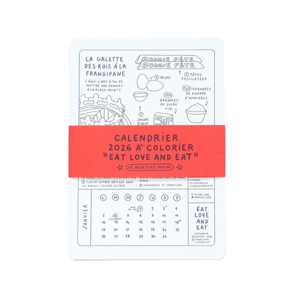 Studio 1+1 - Calendrier 2026 – 12 recettes illustrées à colorier