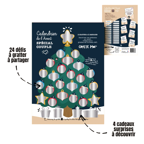 Calendrier de l’Avent à gratter – Spécial Couple