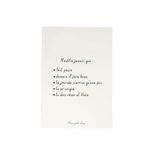 Mon Petit Léon - Carte citation A6 - Demain il fera beau