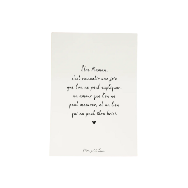 Mon Petit Léon - Carte citation A6 - Être maman