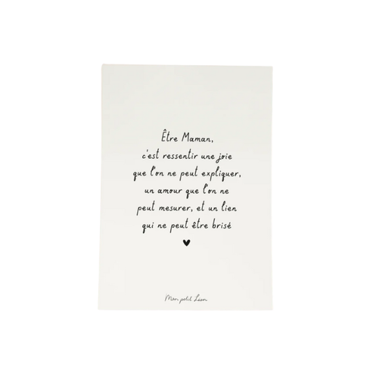 Mon Petit Léon - Carte citation A6 - Être maman