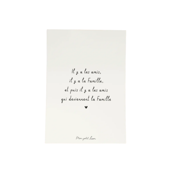 Mon Petit Léon - Carte citation A6 - Il y a les amis