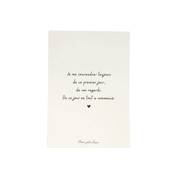 Mon Petit Léon - Carte citation A6 - Je me souviendrai toujours