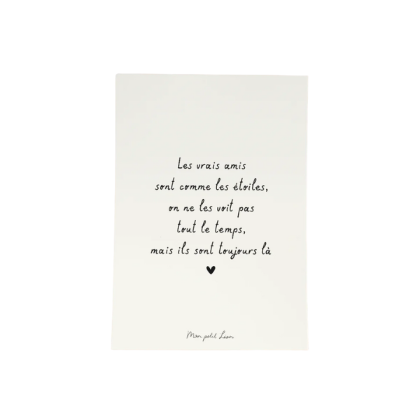 Mon Petit Léon - Carte citation A6 - Les vrais amis