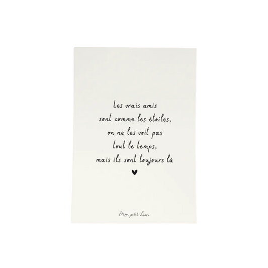 Mon Petit Léon - Carte citation A6 - Les vrais amis