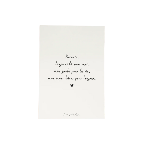 Mon Petit Léon - Carte citation A6 - Parrain