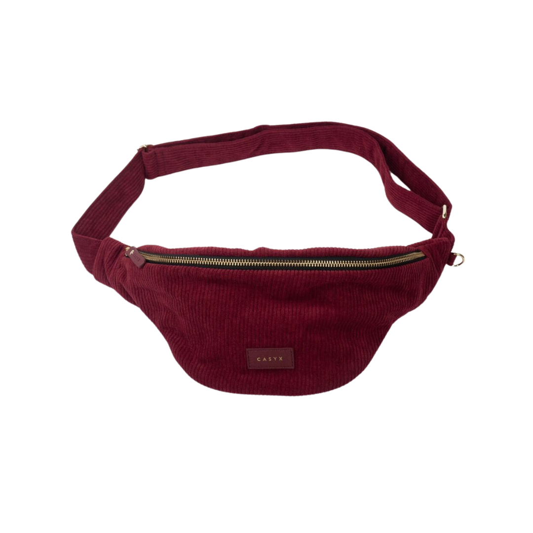 Casyx - Sac Banane velour bordeaux