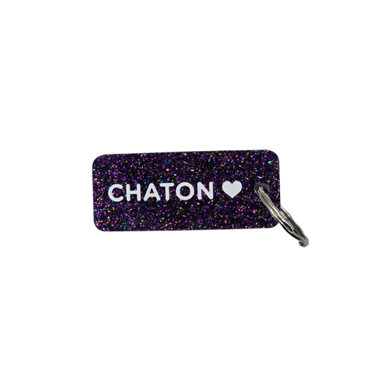 Porte-clés à paillettes - Chaton