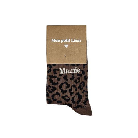 Chaussettes femme léopard - Mamie