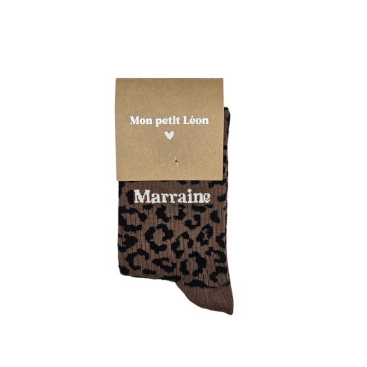 Chaussettes femme léopard - Marraine