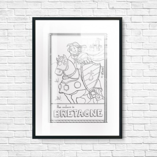 Bobotte - Carte postale à colorier Bretagne chevalier