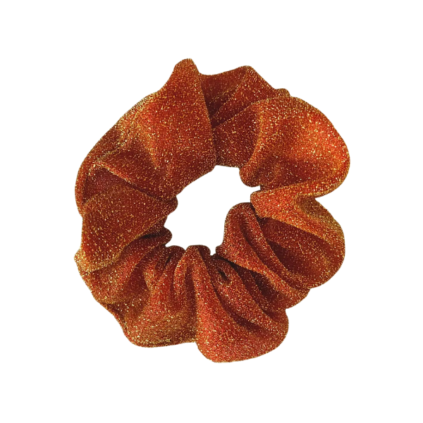 Chouchou paillettes - Orange clair