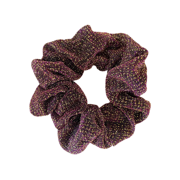 Chouchou paillettes - Rose orangé