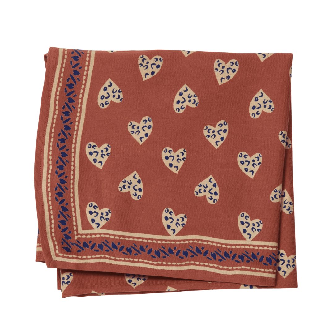 Foulard « Coeur Sauvage » TERRACOTTA - Bonheur du jour