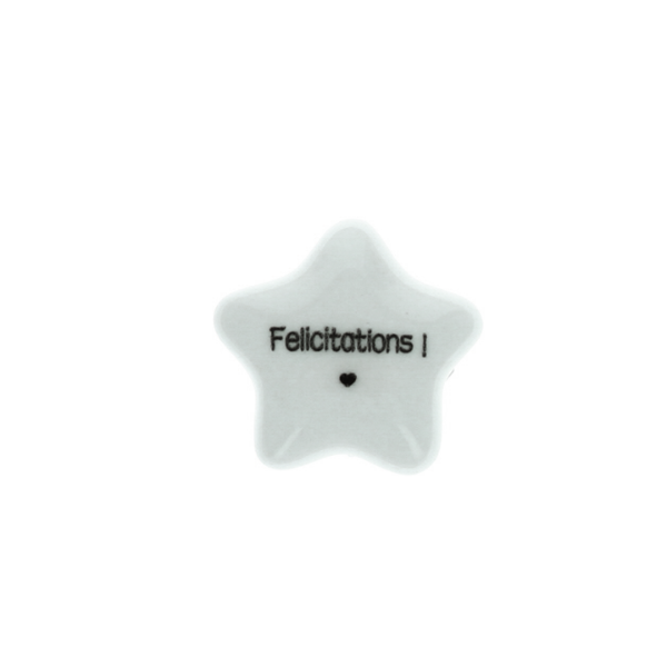 Cœur en céramique blanc - "Félicitations"