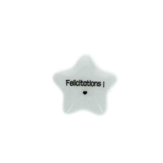 Cœur en céramique blanc - "Félicitations"