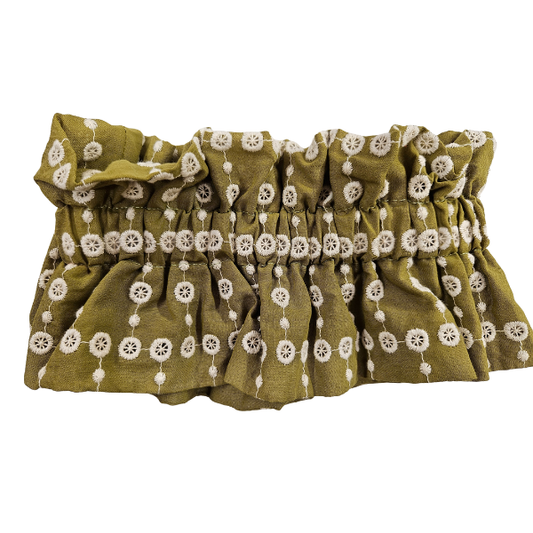 Juliemoon - Col froufrou amovible - brodé kaki