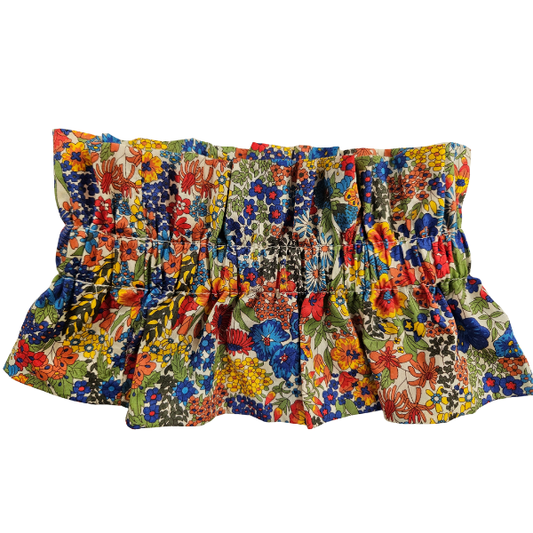 Juliemoon - Col froufrou amovible - Rayure fleurie bleu