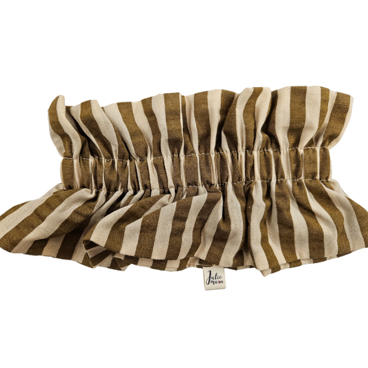 Juliemoon - Col froufrou amovible - Rayure Kaki