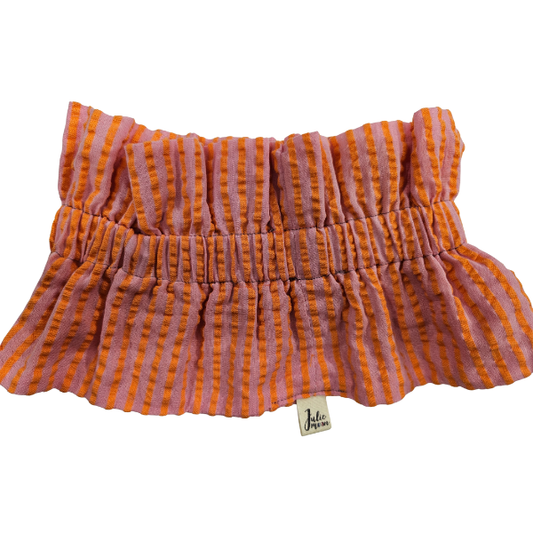 Juliemoon - Col froufrou amovible - Rayure rose