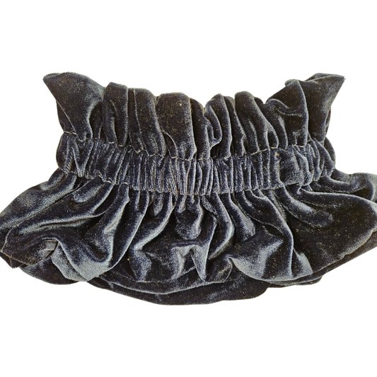 Juliemoon - Col froufrou amovible - Velour bleu nuit