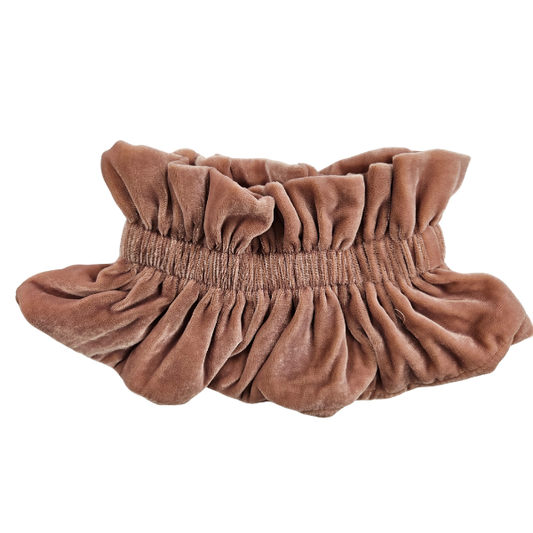 Juliemoon - Col froufrou amovible - Velour vieux rose