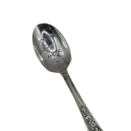 Cuillère gravée à la main - Bonjour mon amour