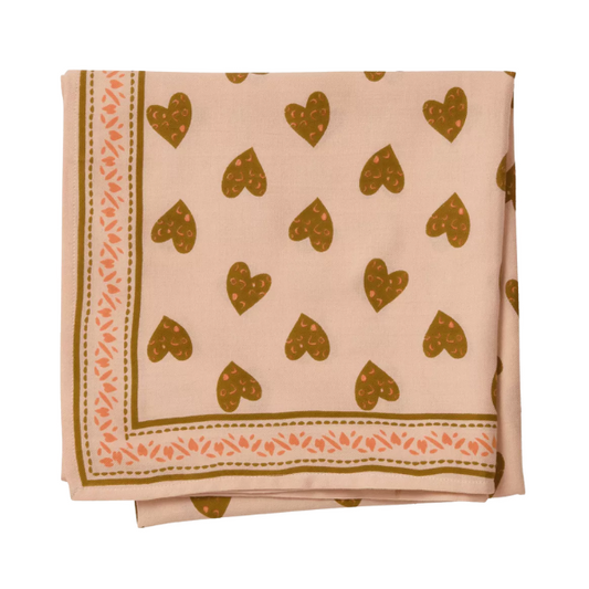 Foulard « Coeur Sauvage » ROSE - Bonheur du jour