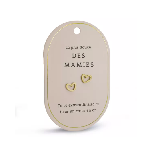 Boucles d’oreilles cœur - Mamie