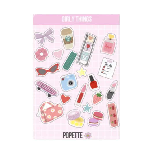 Popette - Planche de stickers holographiques - Girly Things